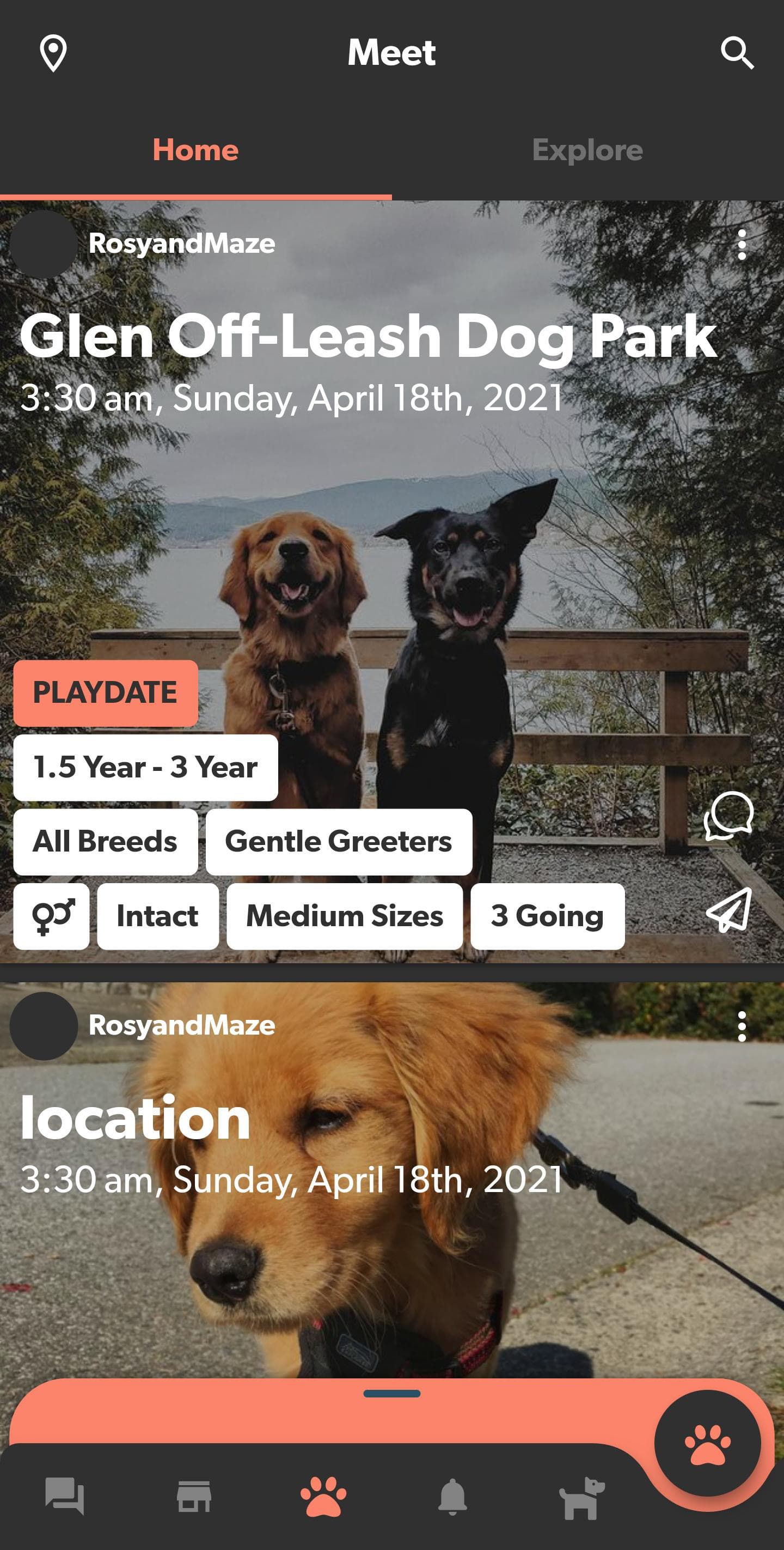 Screenshot of MeetPup